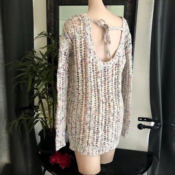 AEO Variegated Open Knit Low Back Sweater - Picture 7 of 8